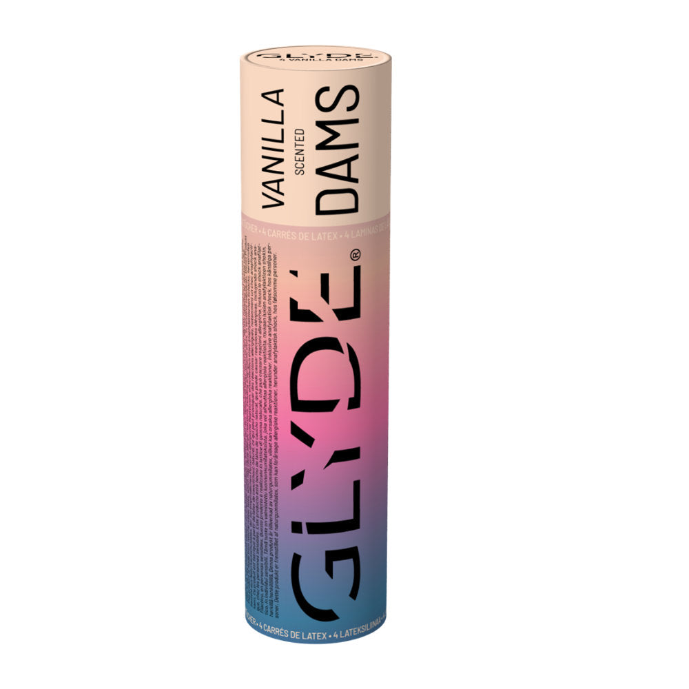 Sheer glyde vegan vanilla dental dams 4 pack - condoms peaches and screams