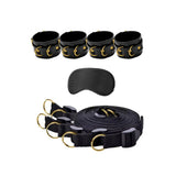 Shots black bondage bed bindings restraint system with mask - peaches and screams