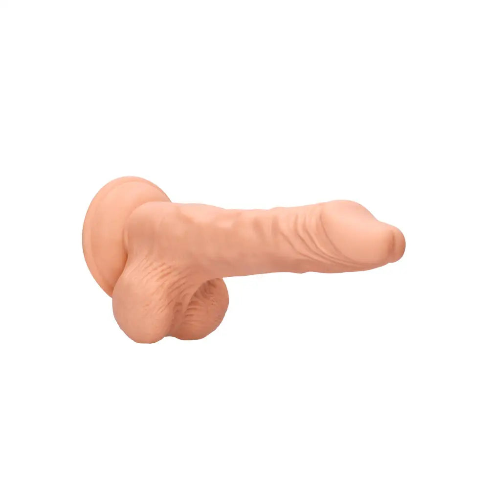 Shots flesh pink realistic dildo with suction cup and balls - peaches and screams