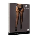 Shots stretchy black suspender leopard pantyhose uk 14 to 20 - peaches and screams