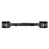 Shots toys black adjustable leather handcuffs with buckles - peaches and screams