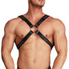 Shots toys black leather high halter bondage harness - peaches and screams