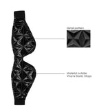 Shots toys black luxury diamond pattern bondage eye mask - peaches and screams