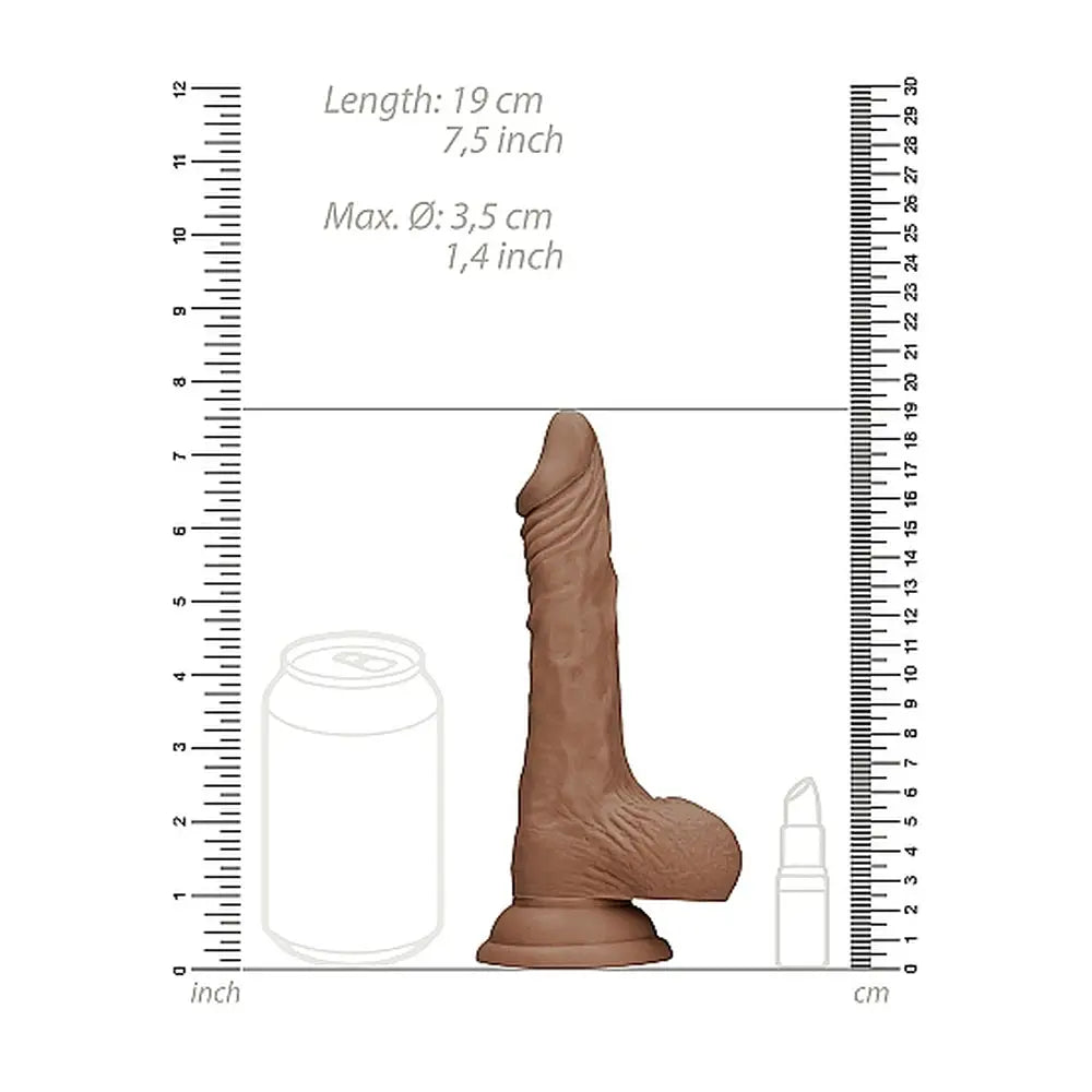 Shots toys flesh brown 10 inch realistic suction cup dildo - peaches and screams