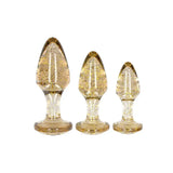 Shots toys golden glitter acrylic butt plug 3 piece set - peaches and screams