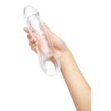Size up clear penis 3 inch extender for visual stimulation - peaches and screams