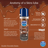 Skins double chocolate desire water based lubricant 130ml - peaches and screams
