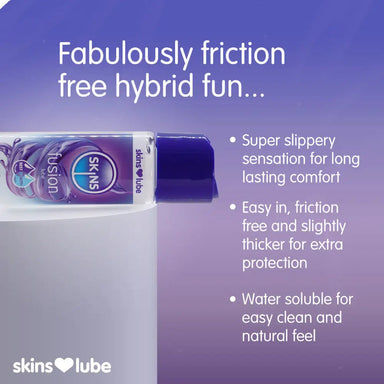 Skins Fusion Hybrid Silicone And Water - based Lubricant 130ml - Peaches and Screams