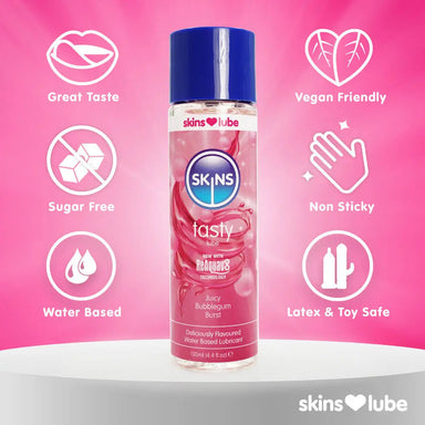 Skins Juicy Bubblegum Blast Water-based Lubricant 130ml - Peaches and Screams