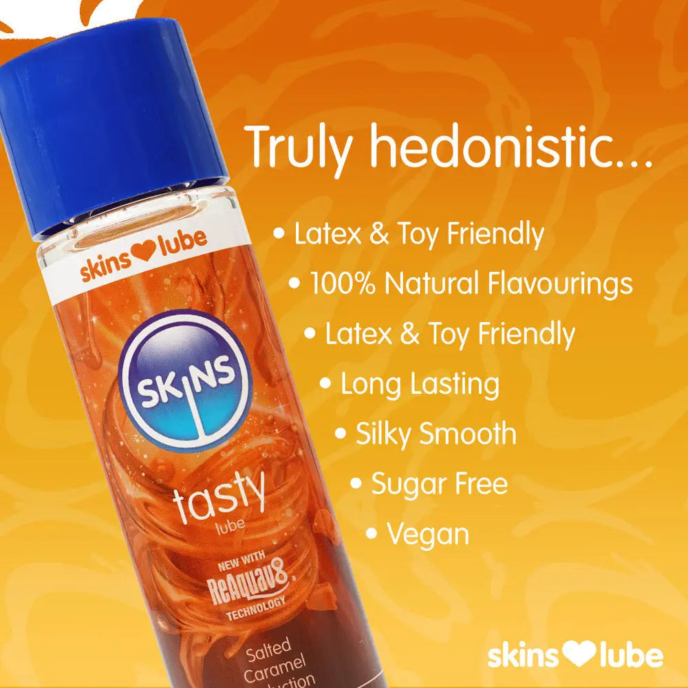 Skins salted caramel seduction water based lubricant 130ml - peaches and screams
