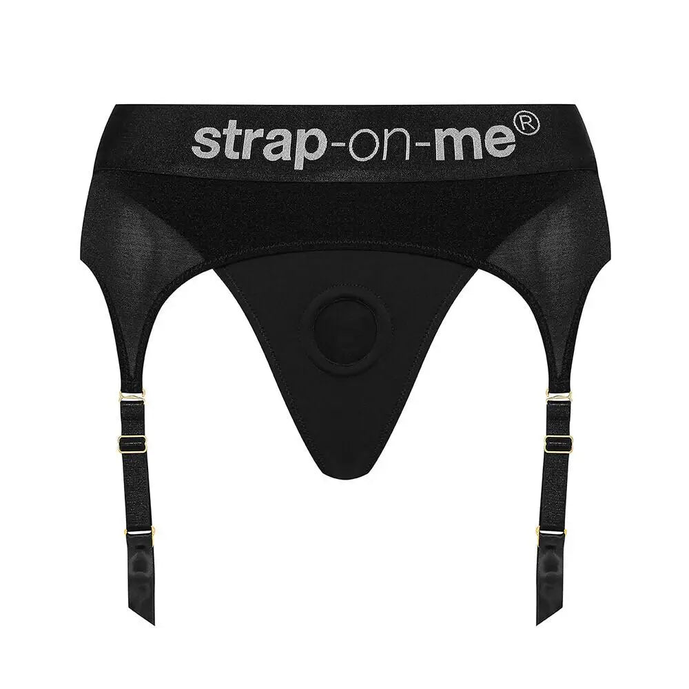 Strap on me black rebel small harness lingerie - peaches and screams
