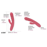 Svakom avery thrusting vibrator with clitoral stimulator pink - rabbit vibrators peaches and screams