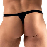 Svenjoyment black string thong with rhinestones for men - large - peaches and screams