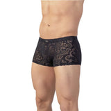 Svenjoyment sexy wet look floral black patterned briefs - medium - peaches and screams