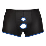 Svenjoyment wet look black open pants for men - small - peaches and screams