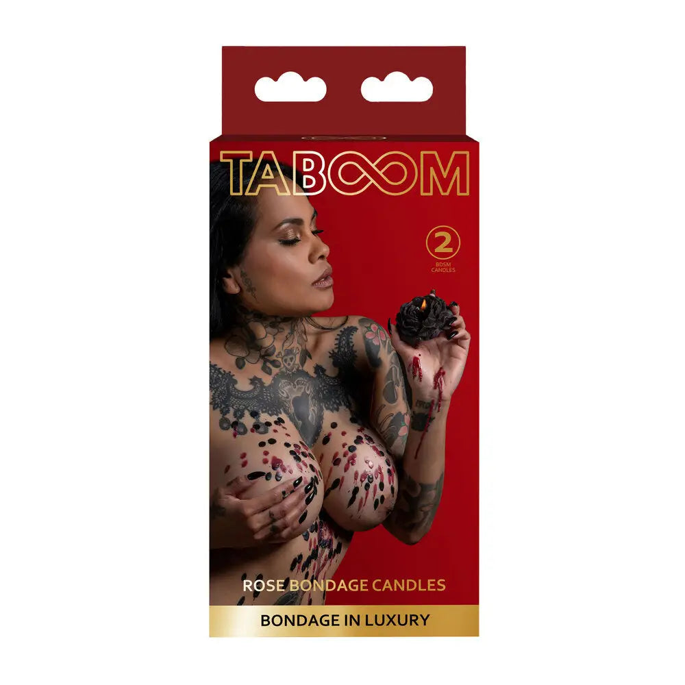 Taboom 2 rose and black bondage candles for sensory play - peaches and screams