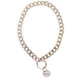 Taboom dona stainless steel gold bondage collar - peaches and screams