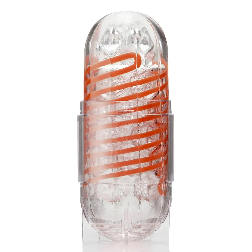 Tenga 02 hexa spinner masturbator with realistic feel 5.5 inch - peaches and screams