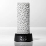 Tenga pile textured pocket masturbator 4.5 inch stroker - peaches and screams