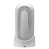 Tenga stretchy white waterproof rechargeable vibrator stroker - peaches and screams