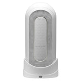 Tenga stretchy white waterproof rechargeable vibrator stroker - peaches and screams
