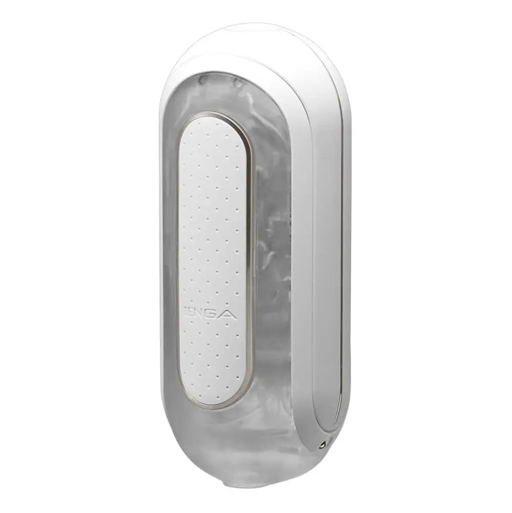 Tenga stretchy white waterproof rechargeable vibrator stroker - peaches and screams
