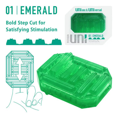Tenga Uni Emerald Sleeve Masturbator - Peaches and Screams