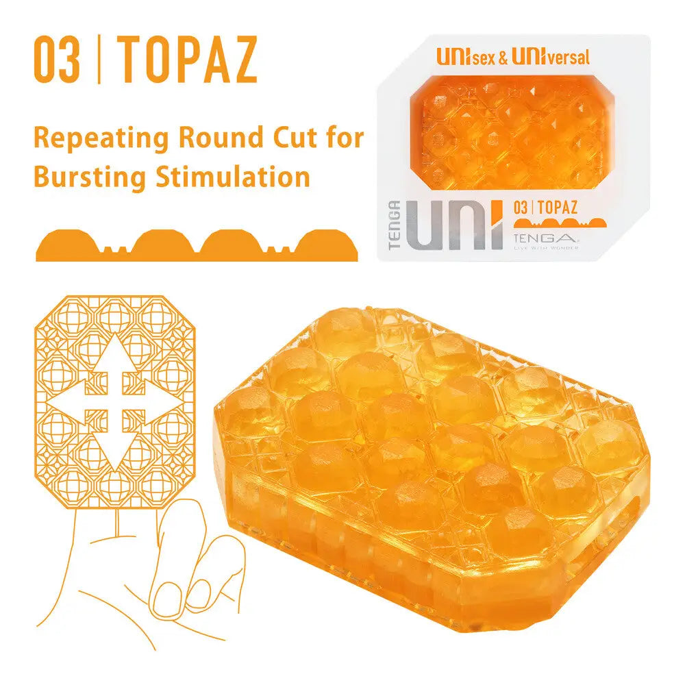Tenga uni topaz sleeve masturbator for intense stimulation - peaches and screams