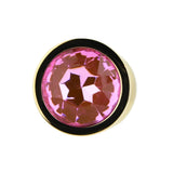 Toosh gold metal butt plug medium pink stone - butt plugs peaches and screams