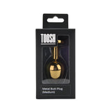 Toosh gold metal butt plug medium pink stone - butt plugs peaches and screams