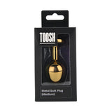 Toosh gold metal butt plug medium red stone - butt plugs peaches and screams
