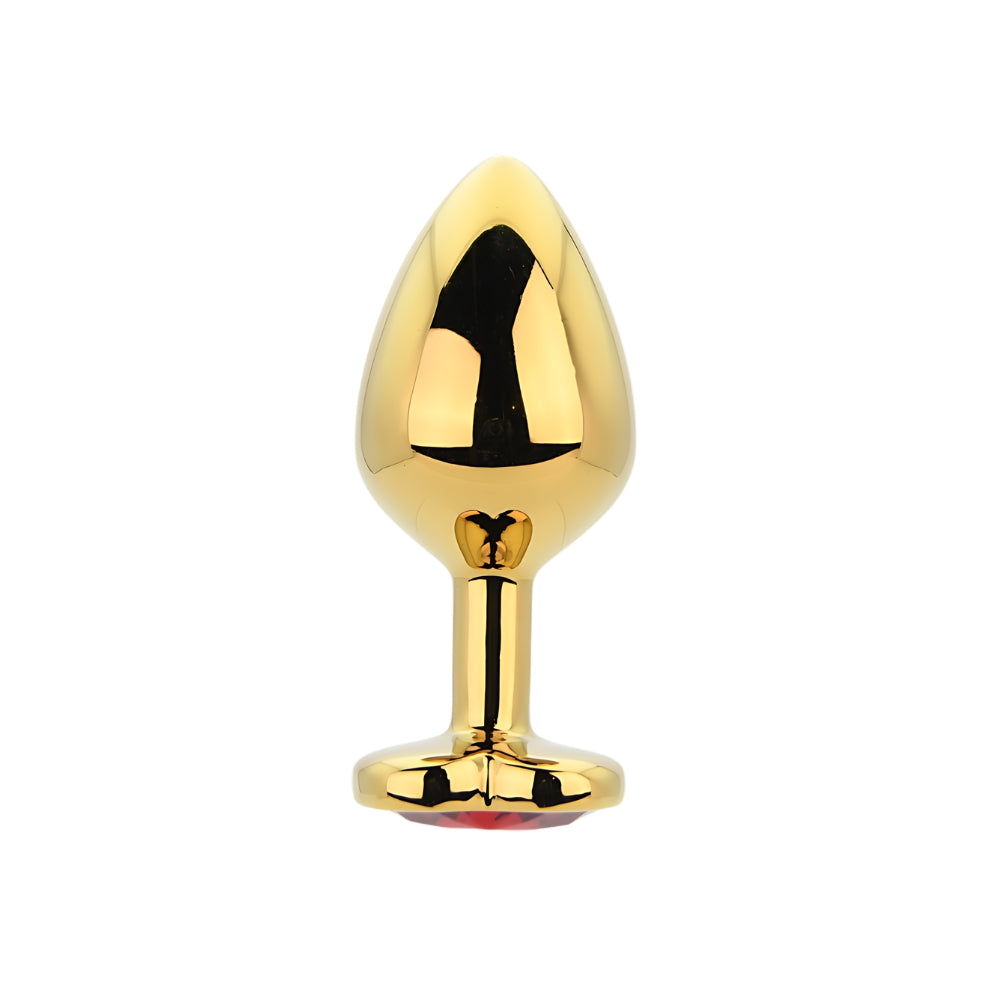 Toosh heart shaped gold with red stone medium - butt plugs peaches and screams