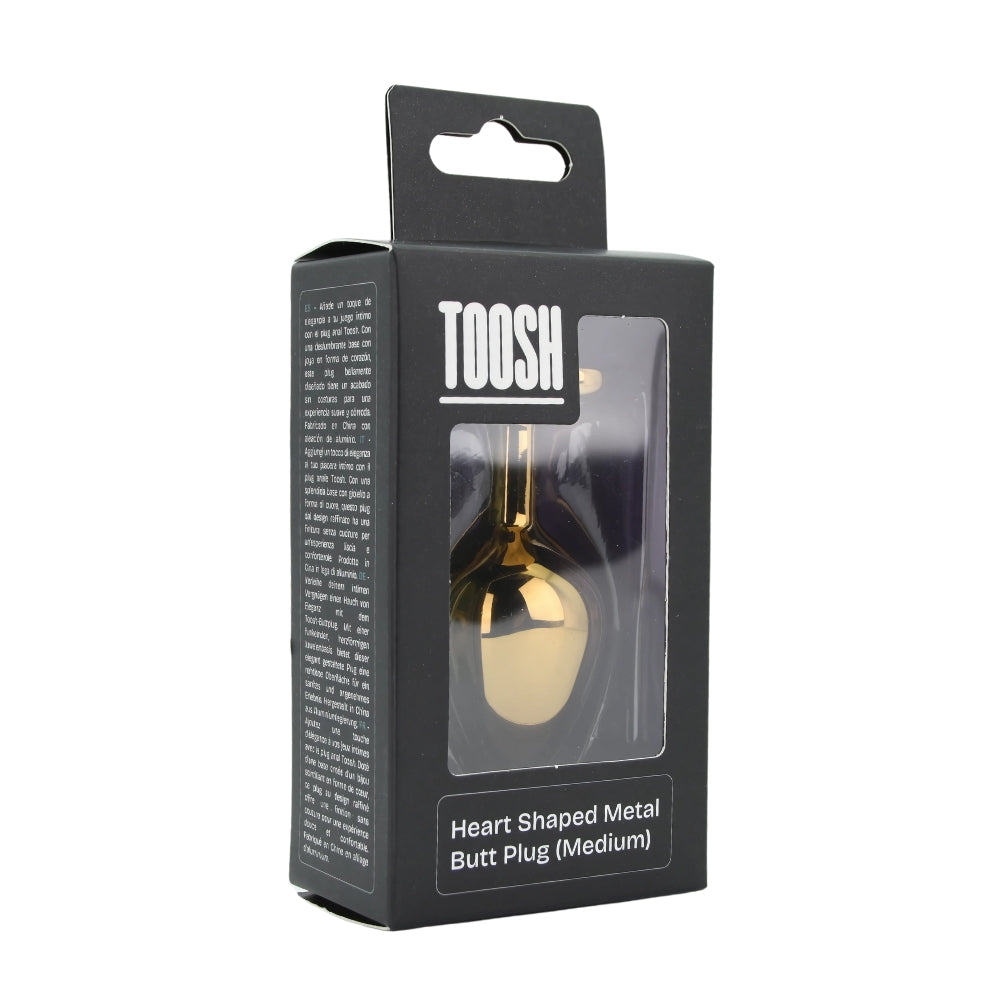 Toosh heart shaped gold with red stone medium - butt plugs peaches and screams