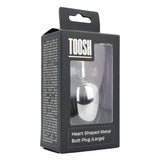 Toosh heart shaped silver butt plug with red stone large - butt plugs peaches and screams