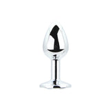 Toosh metal butt plug silver set of 3 clear stone - butt plugs peaches and screams