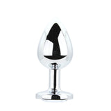 Toosh metal butt plug silver set of 3 clear stone - butt plugs peaches and screams