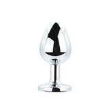 Toosh metal butt plug silver set of 3 clear stone - butt plugs peaches and screams