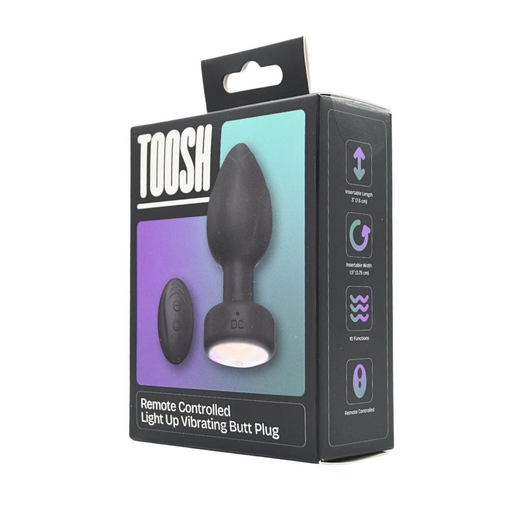 Toosh remote controlled light up vibrating butt plug - butt plugs peaches and screams