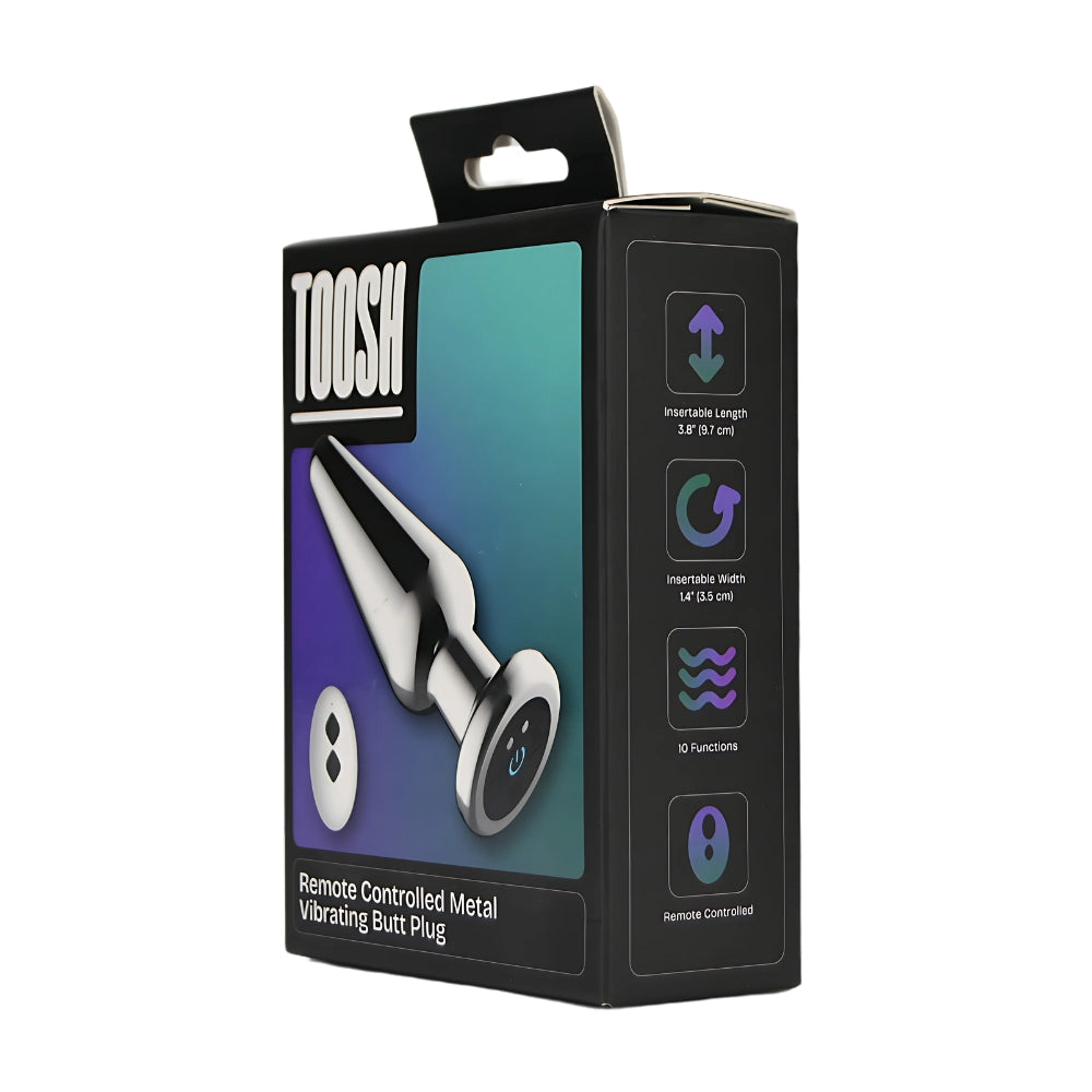 Toosh remote controlled metal vibrating butt plug - butt plugs peaches and screams