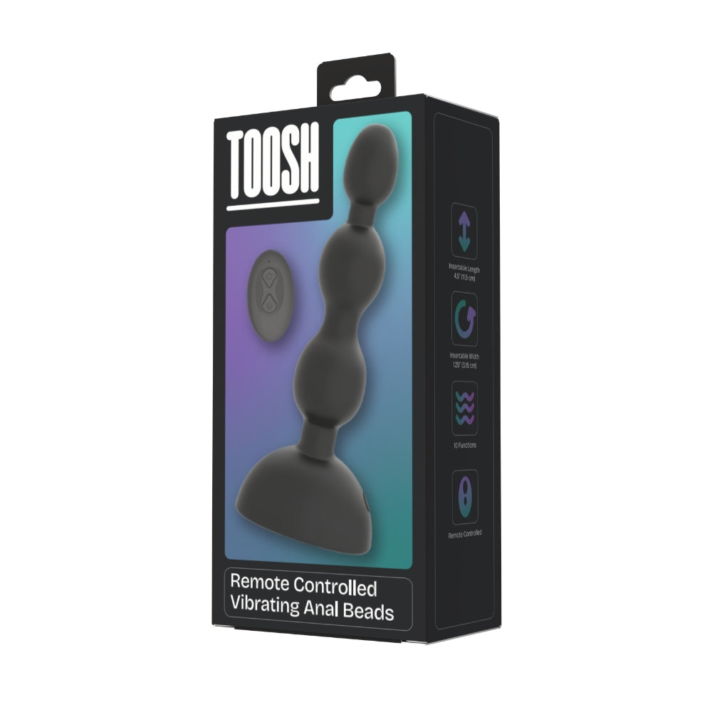 Toosh remote controlled vibrating anal beads - butt plugs peaches and screams