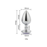 Toosh silver butt plug large pink stone jewelled base - butt plugs peaches and screams