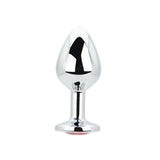 Toosh silver butt plug with jewelled base medium red stone - butt plugs peaches and screams
