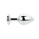 Toosh silver butt plug with jewelled base medium red stone - butt plugs peaches and screams