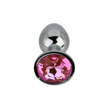 Toosh silver butt plug with pink stone jewelled base - butt plugs peaches and screams