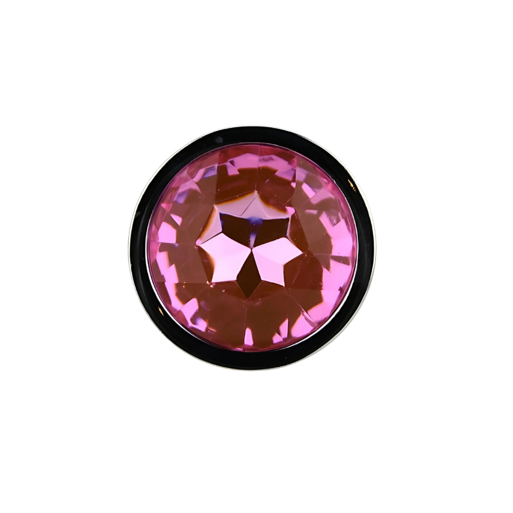Toosh silver butt plug with pink stone jewelled base - butt plugs peaches and screams