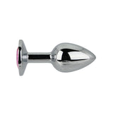 Toosh silver butt plug with pink stone jewelled base - butt plugs peaches and screams