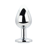 Toosh silver metal butt plug large clear stone - butt plugs peaches and screams