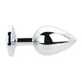 Toosh silver metal butt plug large clear stone - butt plugs peaches and screams