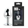 Toosh silver metal butt plug large clear stone - butt plugs peaches and screams