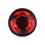 Toosh silver metal butt plug large red stone - butt plugs peaches and screams